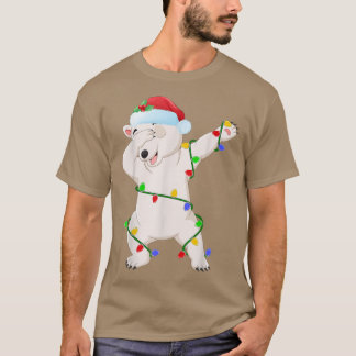 Dabbing Polar Beer Xmas licht Funny Polar Beer Ch T-shirt