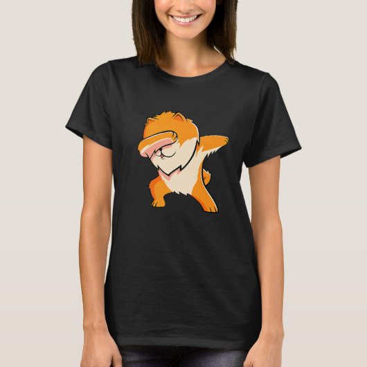 Dabbing Pommerse hond dab dans T-shirt (Voorkant)