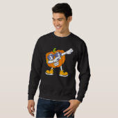 Dabbing Pompoen Hoofd Halloween Trui (Voorkant volledig)