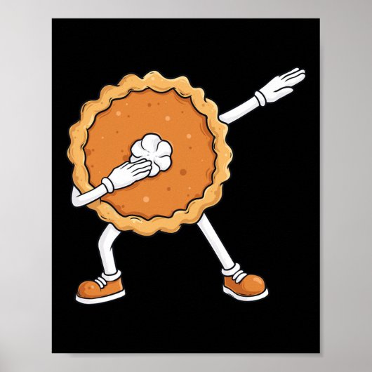 Dabbing pompoen taart Thanksgiving dag plezier jon Poster (Voorkant)