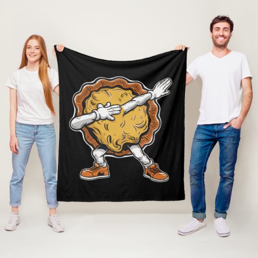 Dabbing Pompoentaart Thanksgiving Day Fleece Deken (In situ)