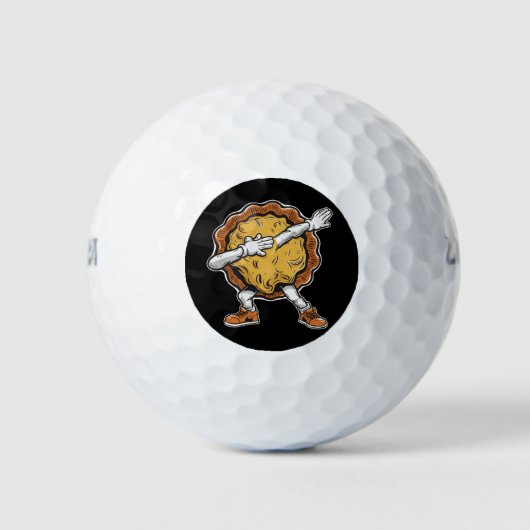 Dabbing Pompoentaart Thanksgiving Day Golfballen (Voorkant)