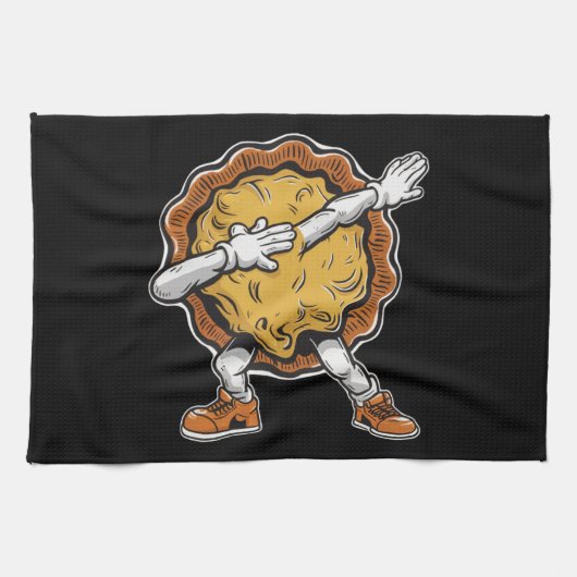 Dabbing Pompoentaart Thanksgiving Day  Theedoek (Horizontaal)