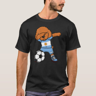 Dabbing Poodle Dog Argentina Soccer Fans Jersey T-shirt