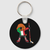 Dabbing Poodle Dog Italy Ice Hockey Fans Jersey Wi Sleutelhanger (Voorkant)