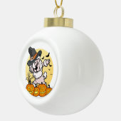 Dabbing Poodle Halloween Keramische Bal Ornament (Rechts)