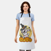 Dabbing Poodle Halloween Schort (Gedragen)
