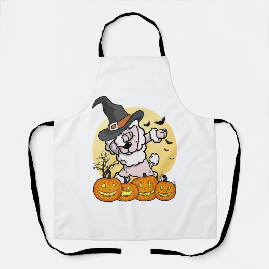 Dabbing Poodle Halloween Schort (Voorkant)