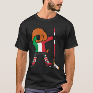 Dabbing Poodle Hond Italië IJshockey Fans T-shirt