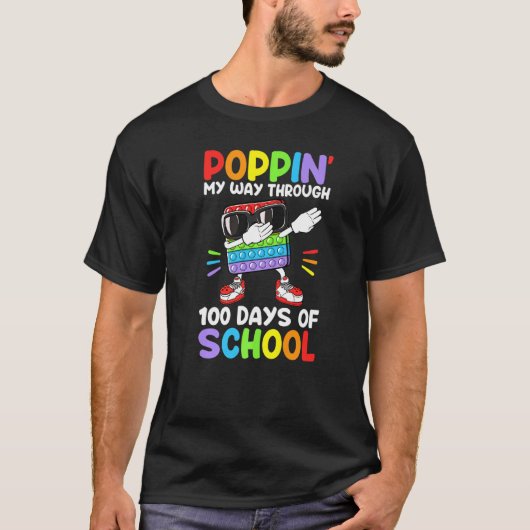 Dabbing Poppin mijn weg door 100 dagen school B T-shirt (Voorkant)