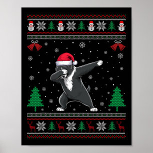 Dabbing Portugese Waterhond Santa Hat Jongens Meis Poster