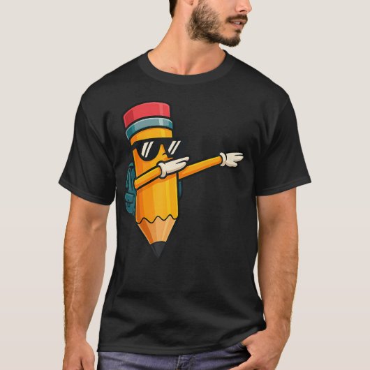 Dabbing Potlood Dansend Rugzak Terug naar School E T-shirt (Voorkant)
