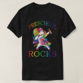 Dabbing PRESCHOOL Teacher Unicorn Tshirt 1e dag O (Design voorkant)