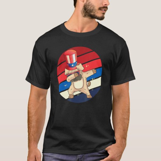 Dabbing Pug 4th of July Amerikaanse Onafhankelijkh T-shirt (Voorkant)