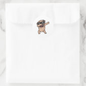 Dabbing Pug Dog Ronde Sticker (Tas)