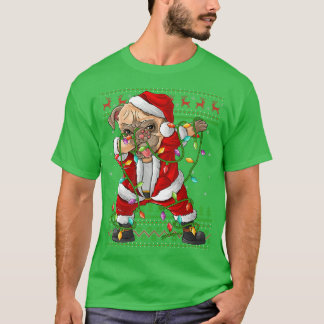 Dabbing Pug Dog Xmas licht schimmelig lustig Pug S T-shirt