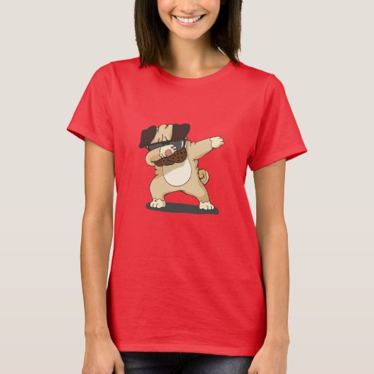 Dabbing Pug Funny Shirt (Voorkant)
