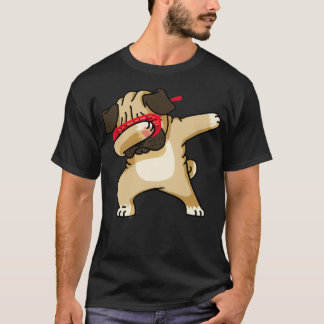 Dabbing Pug grappige hiphop T-shirt
