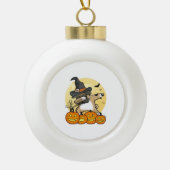 Dabbing Pug Halloween Keramische Bal Ornament (Voorkant)