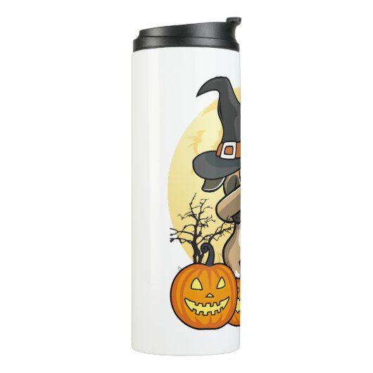 Dabbing Pug Halloween Thermosbeker (Gedraaid links)