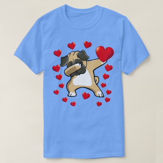 Dabbing Pug Heart Valentijnsdag Boys Kinder Love D T-shirt (Design voorkant)