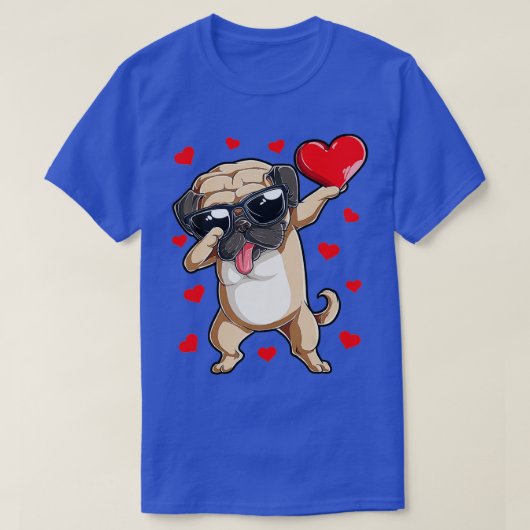 Dabbing Pug Heart Valentijnsdag Boys Kinder Love D T-shirt (Design voorkant)