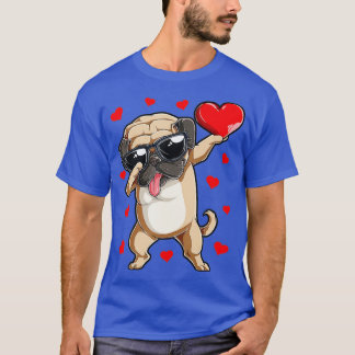 Dabbing Pug Heart Valentijnsdag Boys Kinder Love D T-shirt