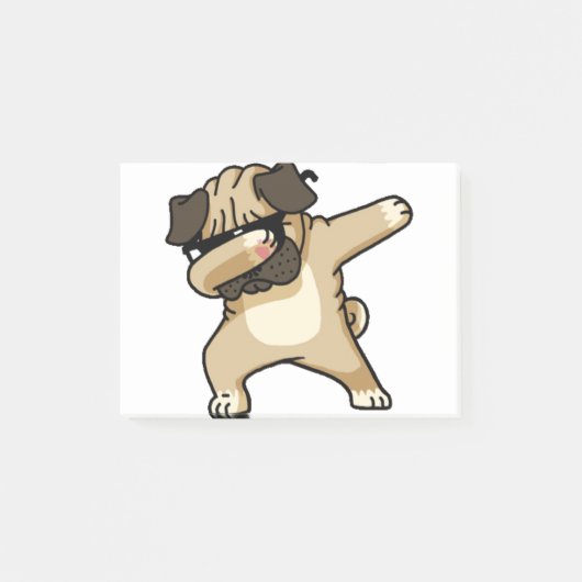 Dabbing Pug Puppy Post-it® Notes (Voorkant)