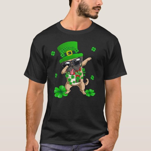 Dabbing Pug St patricks Day T-shirt (Voorkant)