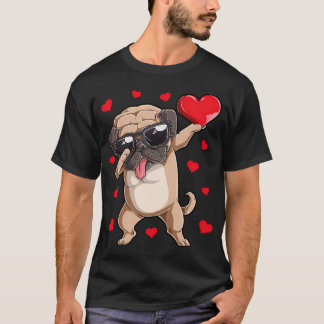 Dabbing Pug Valentijnsdag Valentine Hondenliefhebb T-shirt