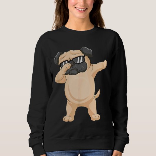 Dabbing Pug Zonnebril DAB Dance Classic T-Shi Trui (Voorkant)