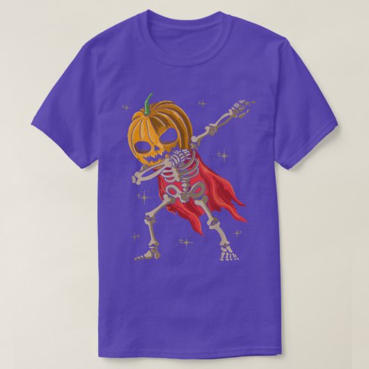Dabbing Pumpkin Dance of Death Macabre Skeleton T-shirt (Design voorkant)
