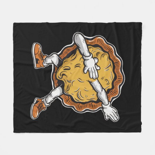 Dabbing Pumpkin Pie Thanksgiving Dag Fleece Deken (Voorkant (Horizontaal))