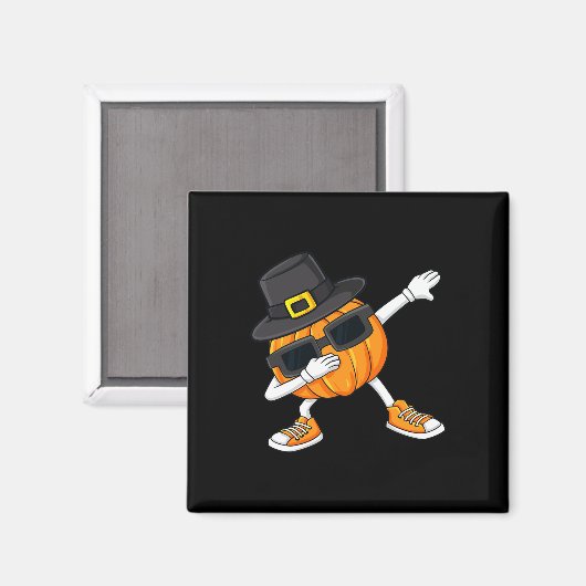 Dabbing Pumpkin Pilgrim Thanksgiving Day Boys Girl Magneet (Voorkant / Achterkant)