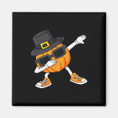 Dabbing Pumpkin Pilgrim Thanksgiving Day Boys Girl Magneet (Voorkant)