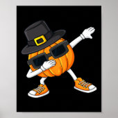 Dabbing Pumpkin Pilgrim Thanksgiving Day Boys Girl Poster (Voorkant)