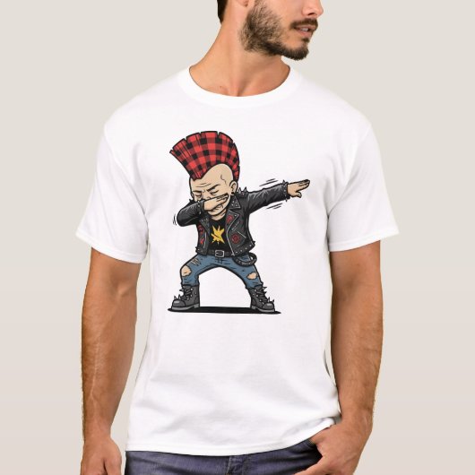Dabbing Punk – Frecher Cartoon Style T-shirt (Voorkant)