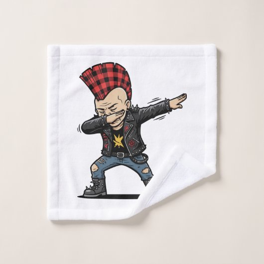 Dabbing Punk – Frecher Cartoon Style Washandje (Wasdoekje)