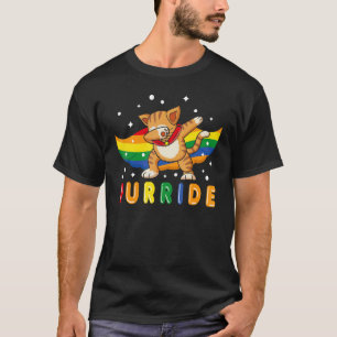 Dabbing Purride Kat HBT Regenboogvlag Da T-shirt