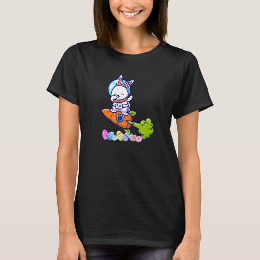 Dabbing Rabbit Astronaut Easter Bunny Carrot Rocke T-shirt (Voorkant)