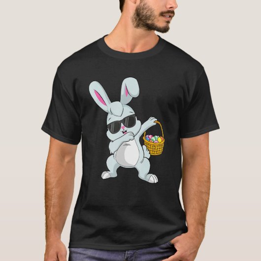 Dabbing Rabbit Easter Day Eggen Dab Mannen Vrouwel T-shirt (Voorkant)