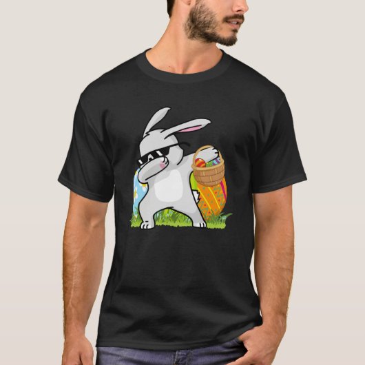 Dabbing Rabbit Easter Day Eggs Bunny Dabbing Boys T-shirt (Voorkant)