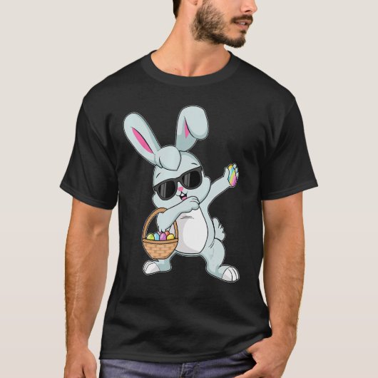 Dabbing Rabbit Easter Day Eggs Bunny Dabbing Boys T-shirt (Voorkant)