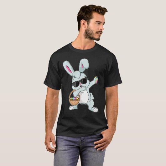 Dabbing Rabbit Easter Day Eggs Bunny Dabbing Boys T-shirt (Voorkant volledig)