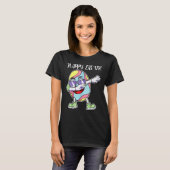 Dabbing Rabbit Easter Day Eggs Bunny Dabbing Boys T-shirt (Voorkant volledig)