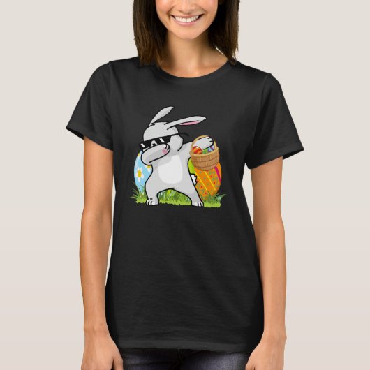Dabbing Rabbit Easter Day Eggs Bunny Dabbing Boys  T-shirt (Voorkant)
