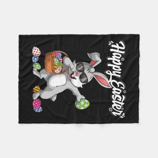 Dabbing Rabbit Easter Day Eggs Dab Boys Girls Kind Fleece Deken (Voorkant (Horizontaal))