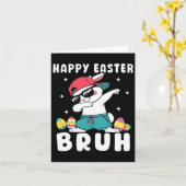 Dabbing Rabbit Easter Day Eggs Dab Boys Girls Kind Kaart (Gele Bloem)