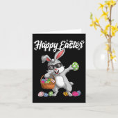 Dabbing Rabbit Easter Day Eggs Dab Boys Girls Kind Kaart (Gele Bloem)