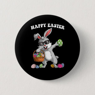 Dabbing Rabbit Easter Day Eggs Dab Boys Girls Kind Ronde Button 5,7 Cm